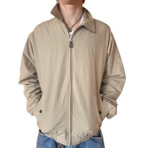 Chaps Ralph Lauren Tan Zip Jacket Mens Medium Plaid Lined Classic Coat